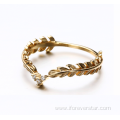 925 gold color women CZ lady ring